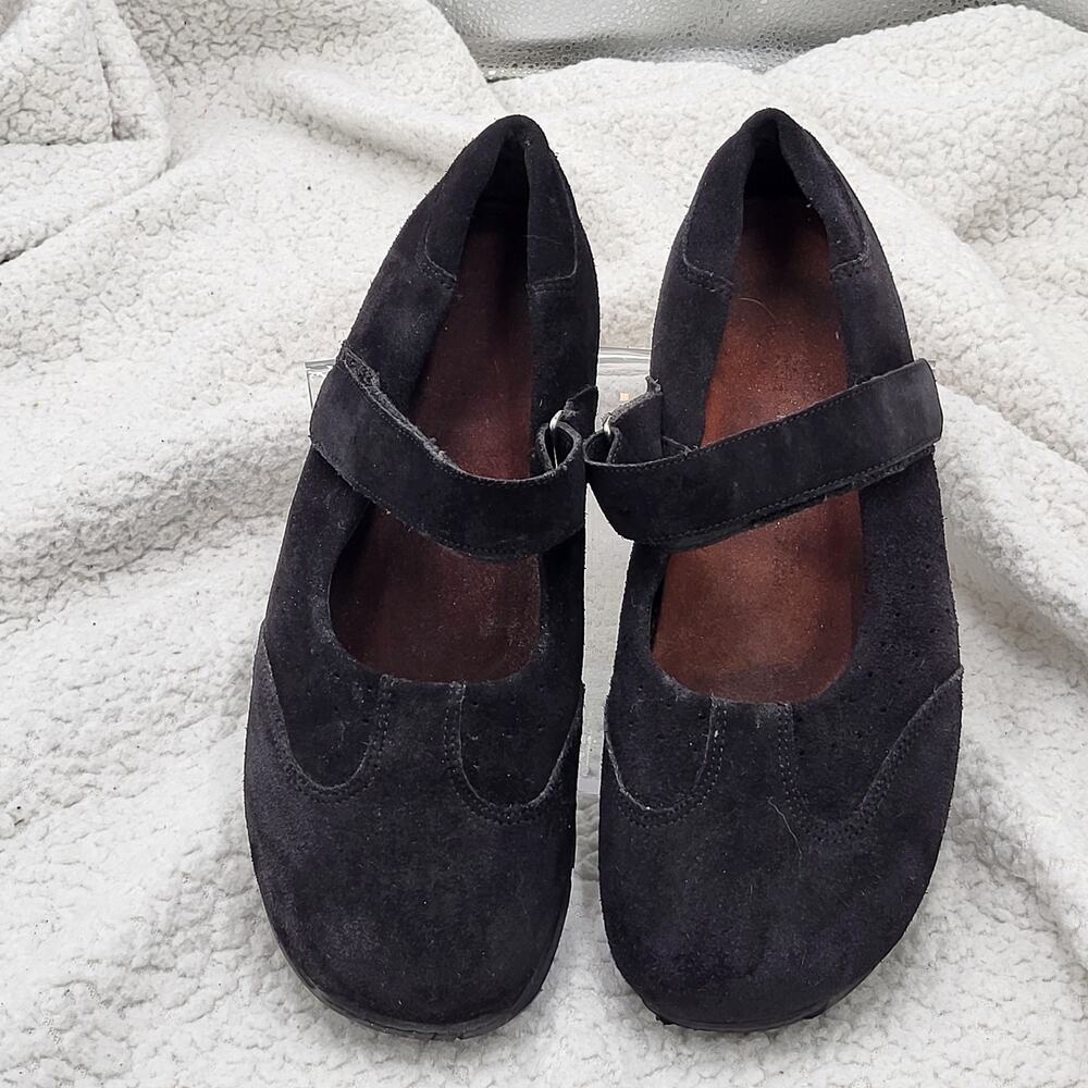 Footprints Birkenstock Pittsburgh Mary Jane Shoes Black Suede size EU 42 US 11.5